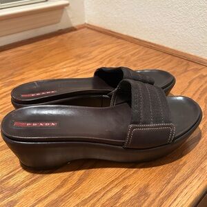 Vintage Prada Platform Slide Sandals